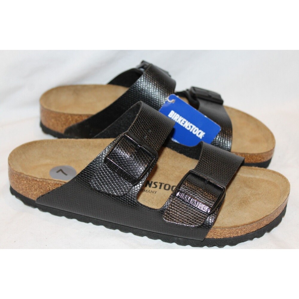 Birkenstock Arizona Women Em Leather Narrow Sandals EU 38 US 7-7.5 BLACK